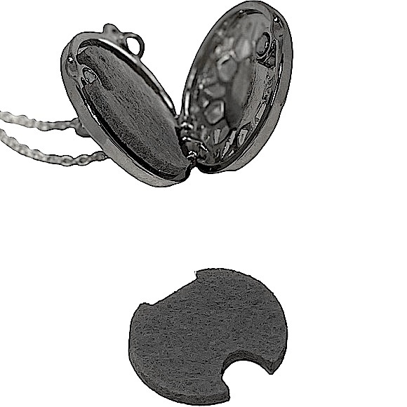 Sunflower essential oil “locket” diffuser necklace & rhinestones on silver chain - Picture 12 of 15